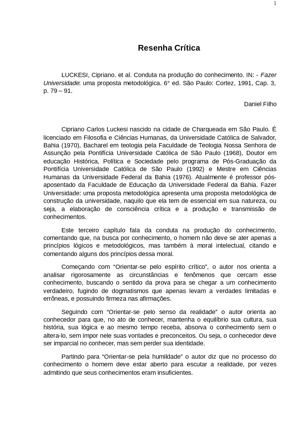 Modelo De Resenha Critica - FDPLEARN