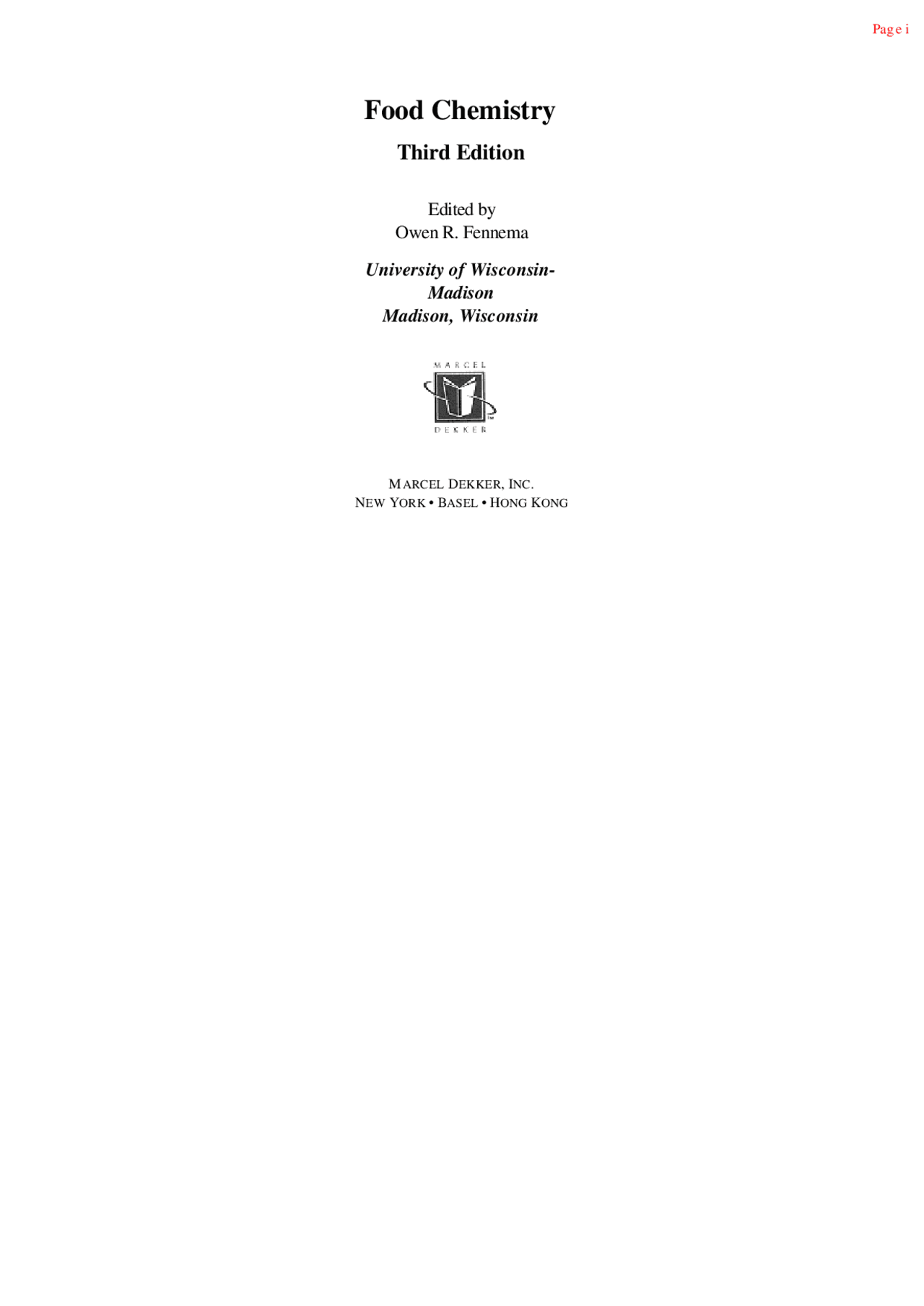 Food Chemistry- Owen R. Fennema- 1996- 3 ed - Química dos Alimentos de ...