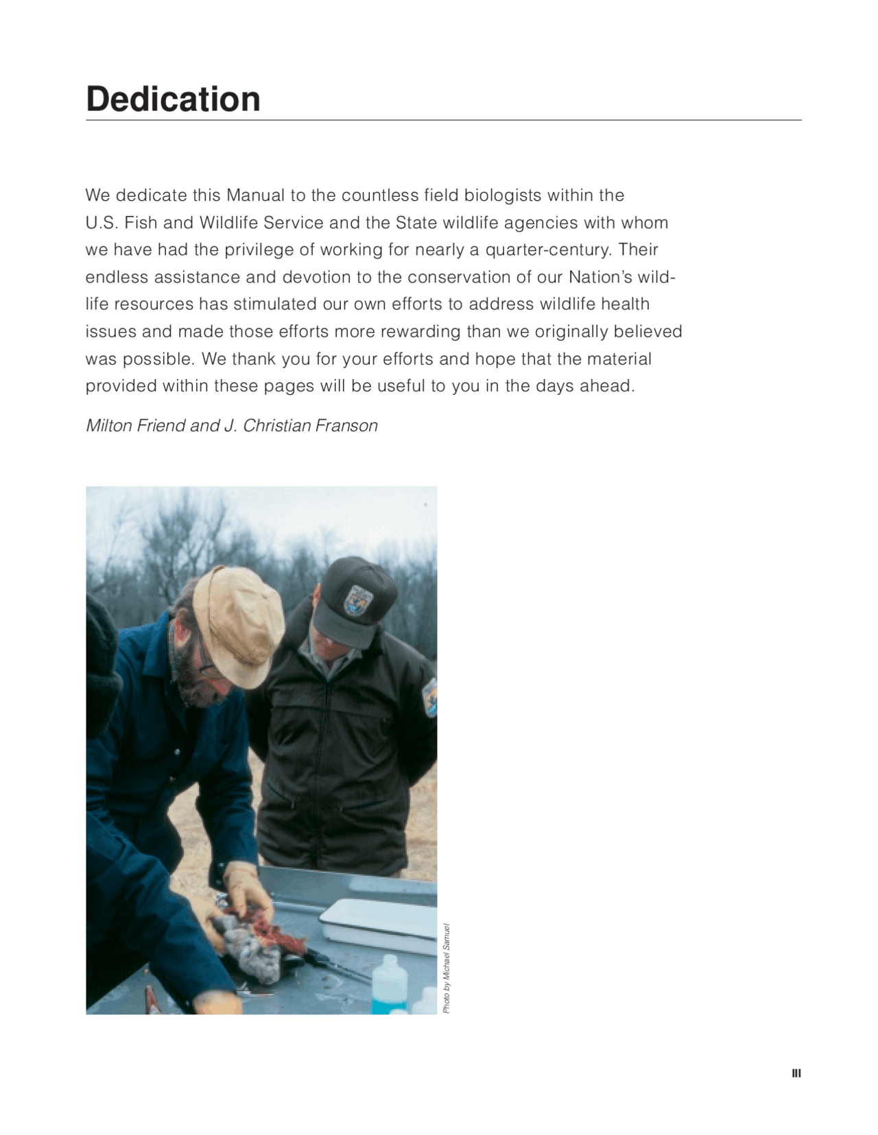 Field M...arciais field manual of wildlife diseases 02 dedication