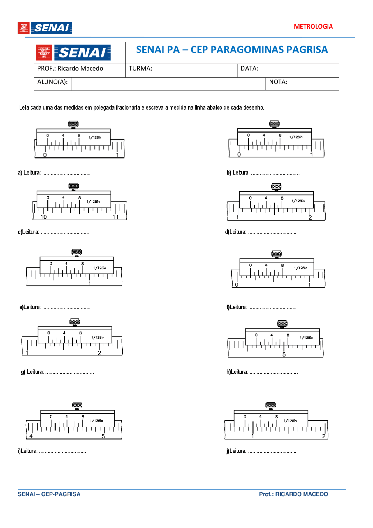 Exercícios Converter Polegada Fracionária Em Milímetro - EDUCA