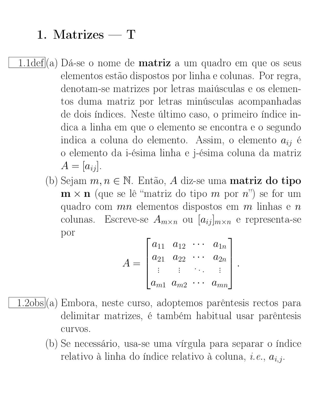 Cap1 matrizes - ALGEBRA LINEAR E GEOMETRIA ANALITICA - Docsity