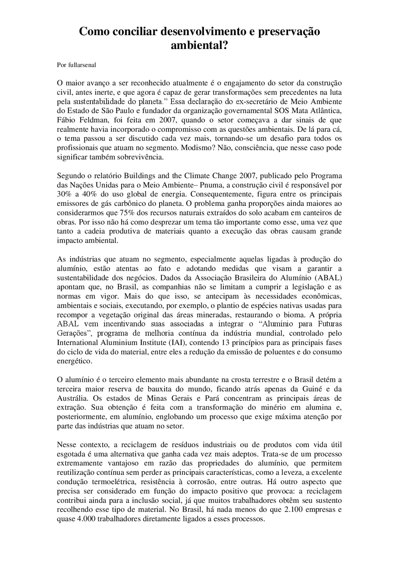 Como Podemos Conciliar Progresso E Conservação Ambiental - MAGEDU
