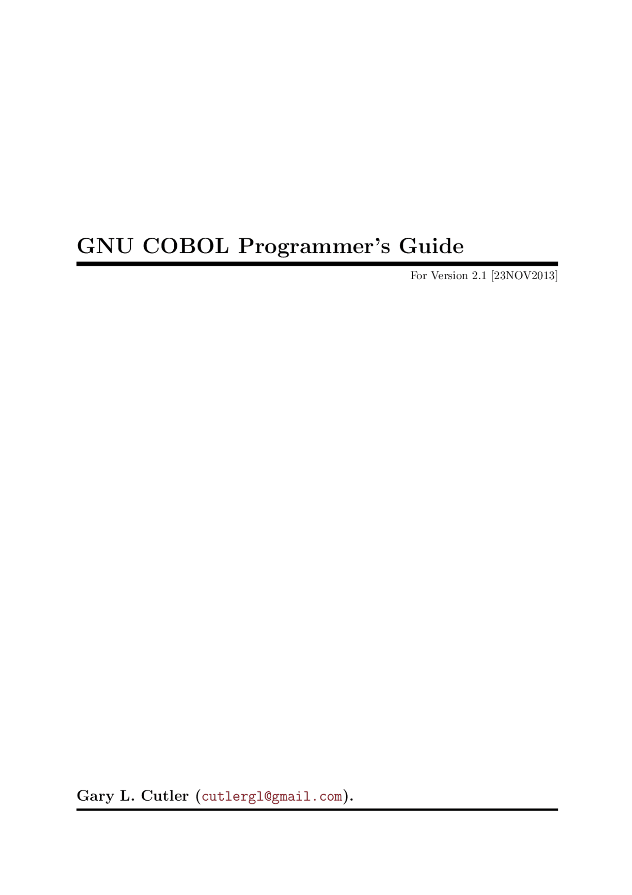 GNUCOBOL - GNU COBOL Manual - Docsity