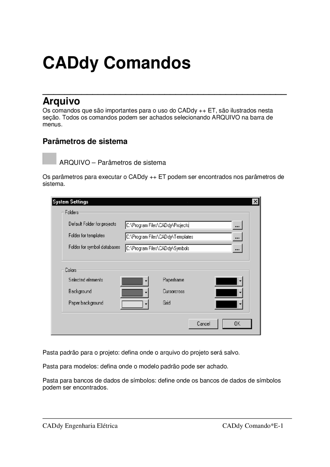 CADDY Electrical cap e Software Caddy Docsity