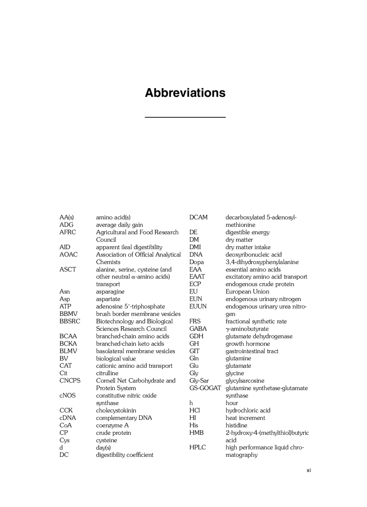 Amino Acids in Animal Nutrition, 2nd Edition parciais f abbrev