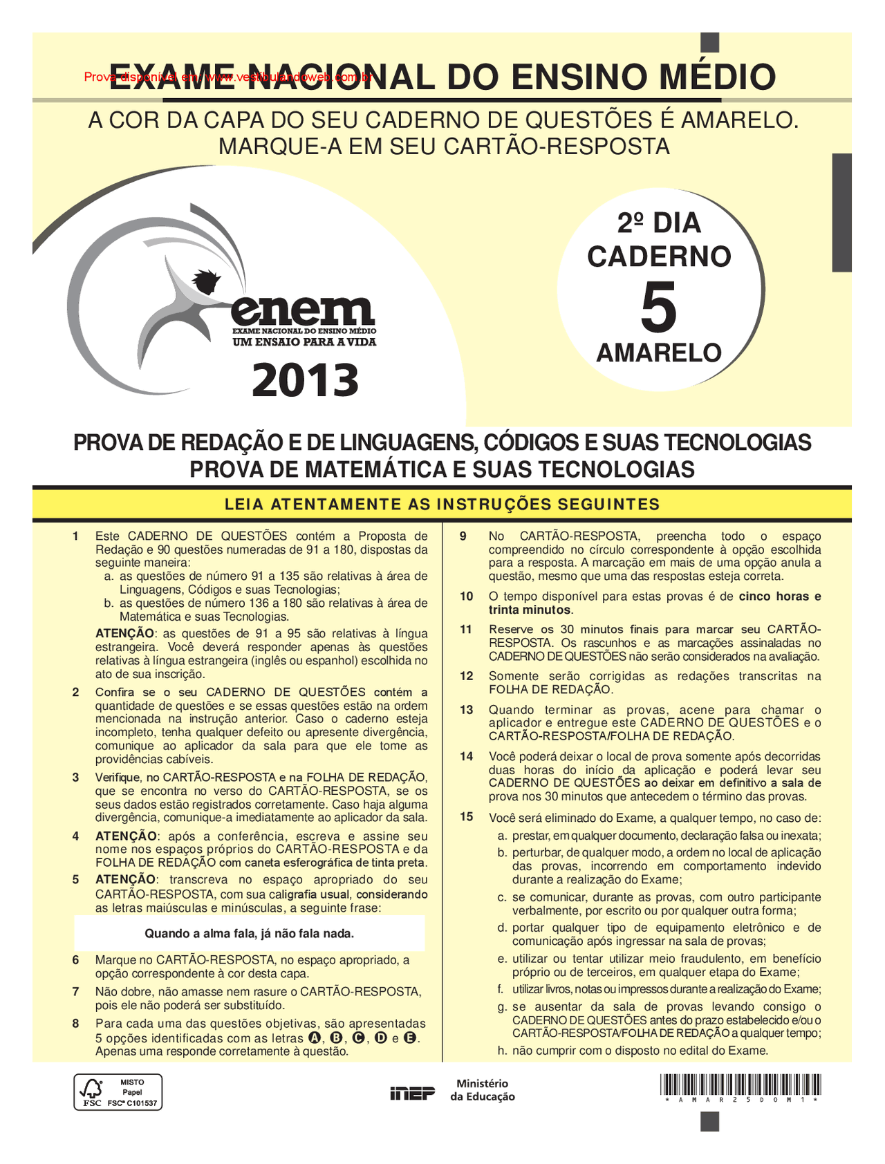 Prova - enem - amarela - 2013-2dia - prova - enem - amarela - 2013-2dia ...