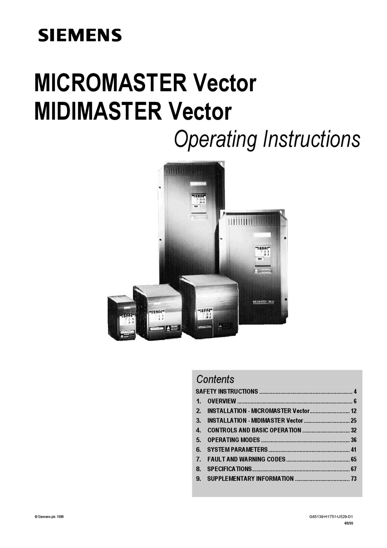 Siemens - micromaster - vector - manual - Inversor de frequencia - Docsity