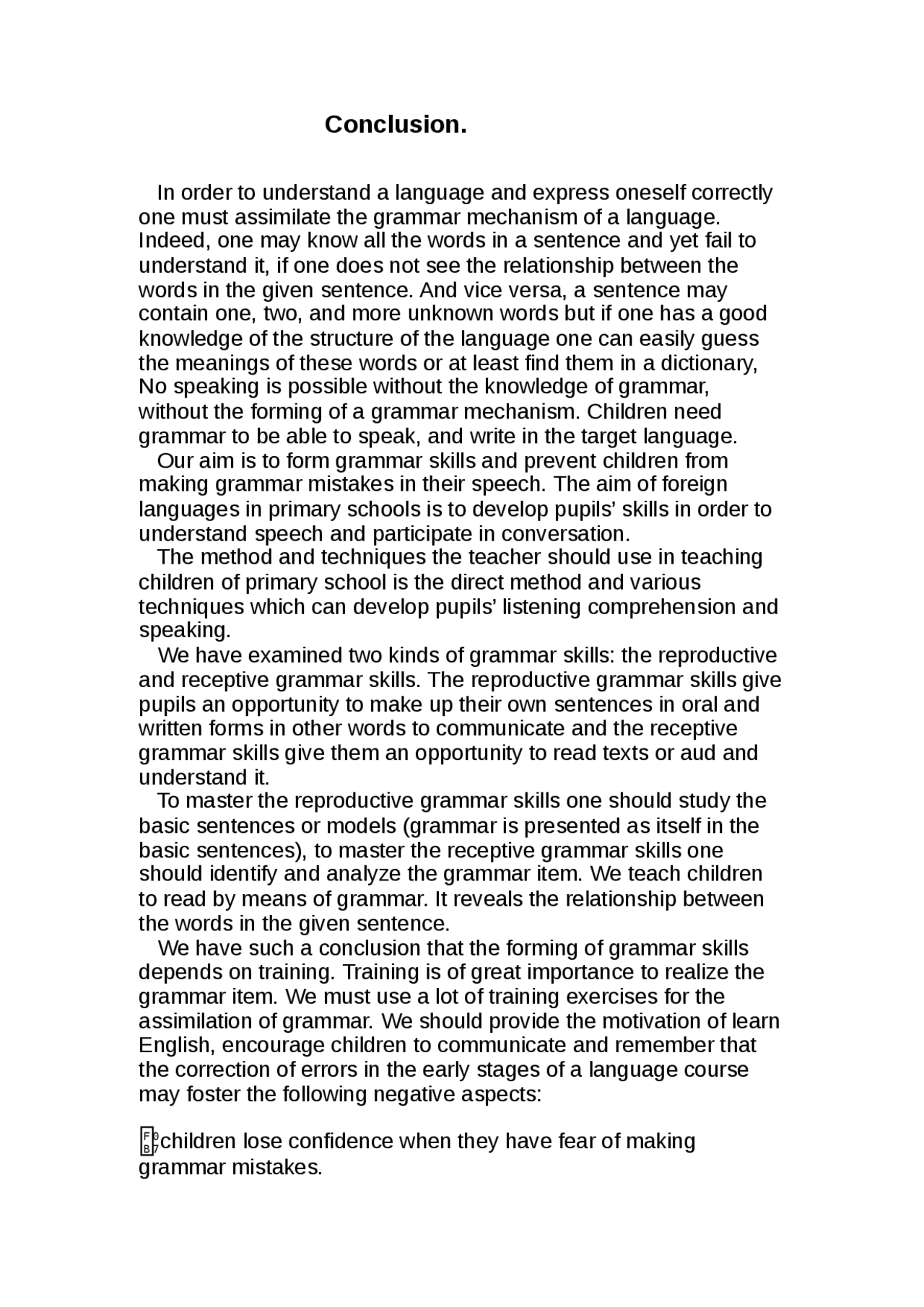 CONCLUSION - The Conversational Process: verbal and non - verbal ...