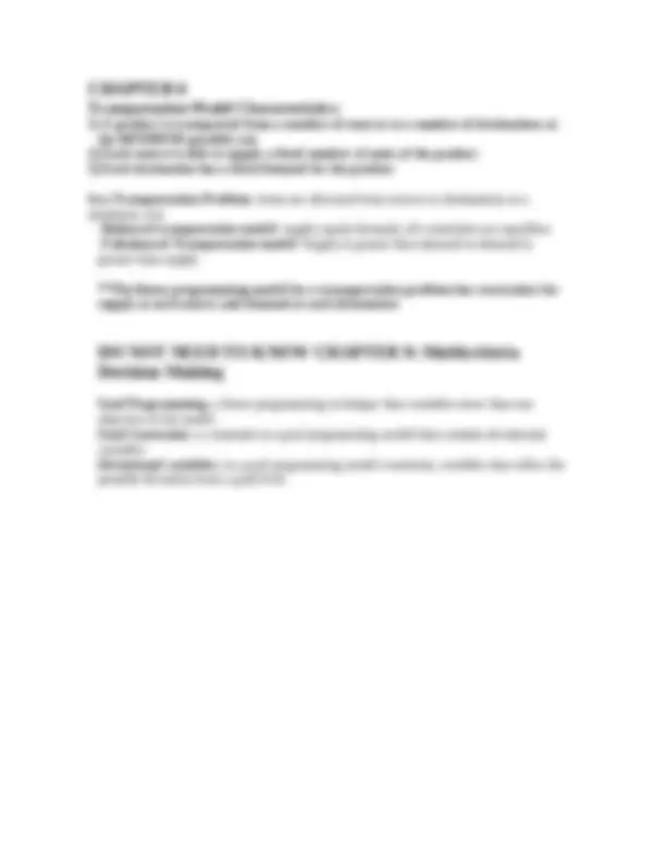 Graphic Analysis, Linear Programming Model - Notes | CS 1054 | Study ...