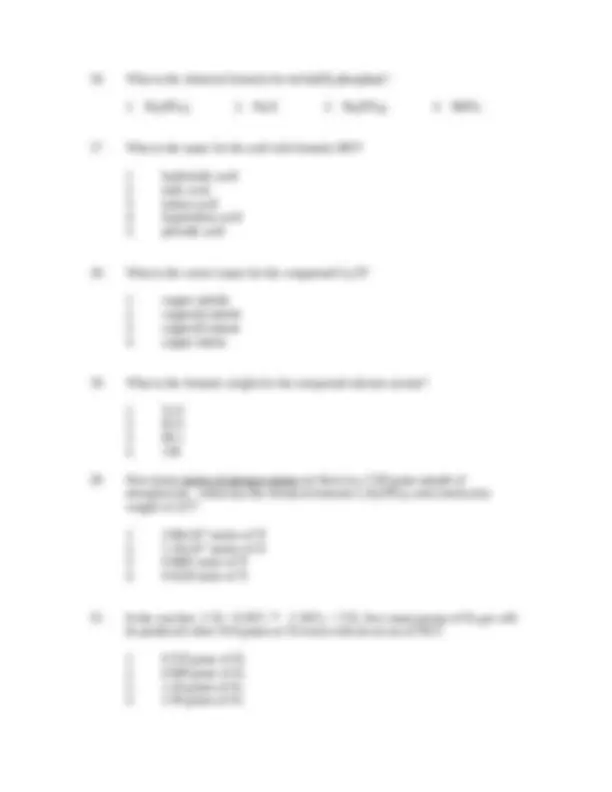 Chemistry 1035 First Test Form A - Prof. Preston L. Durrill | Exams ...