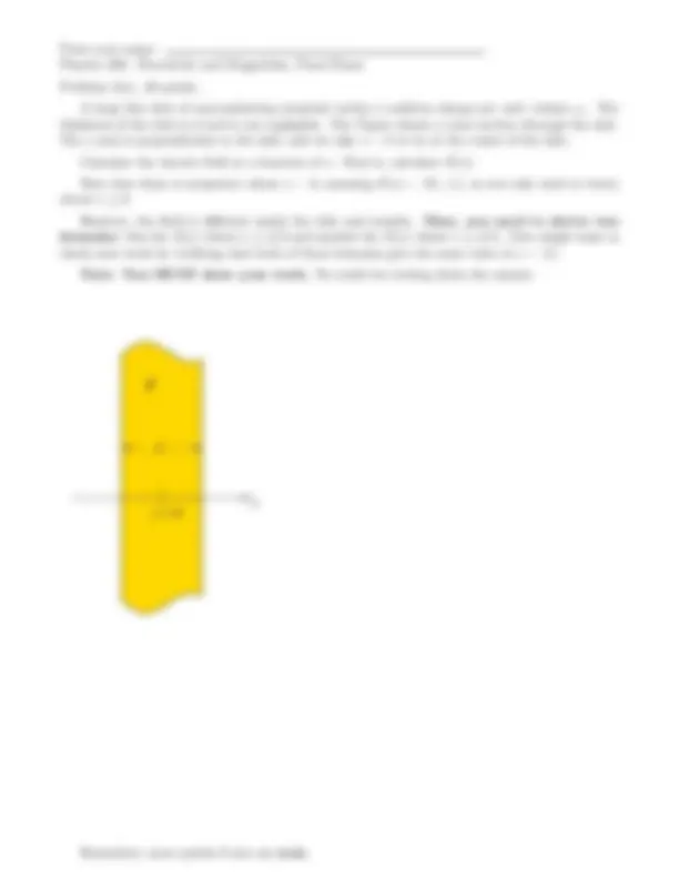 Electricity and Magnetism - Final Exam | PHYS 208 | Exams Optics | Docsity