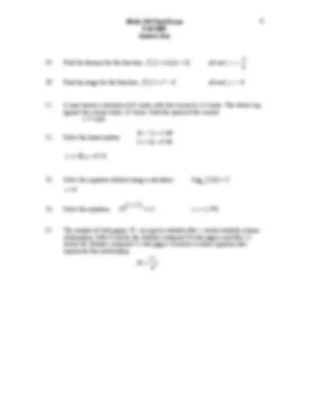 Math 110 Final Exam Answer Key - Fall 2005 - Prof. Mark McCombs | Exams ...