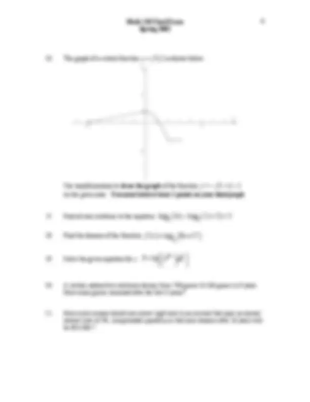 Practice Final Exam - Algebra - Spring 2002 | MATH 110 | Exams Algebra ...