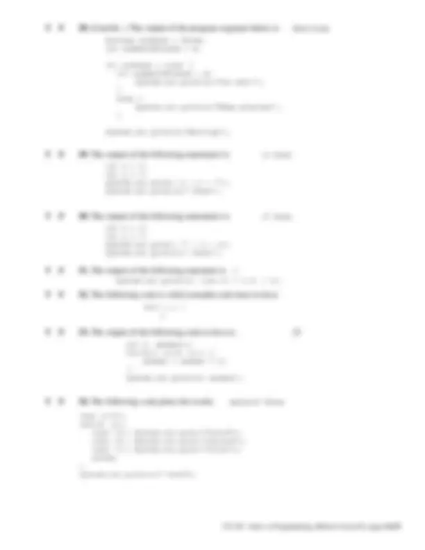 42 Questions of Introduction to Programming - Exam 1 Fall 2008 | CS 102 ...