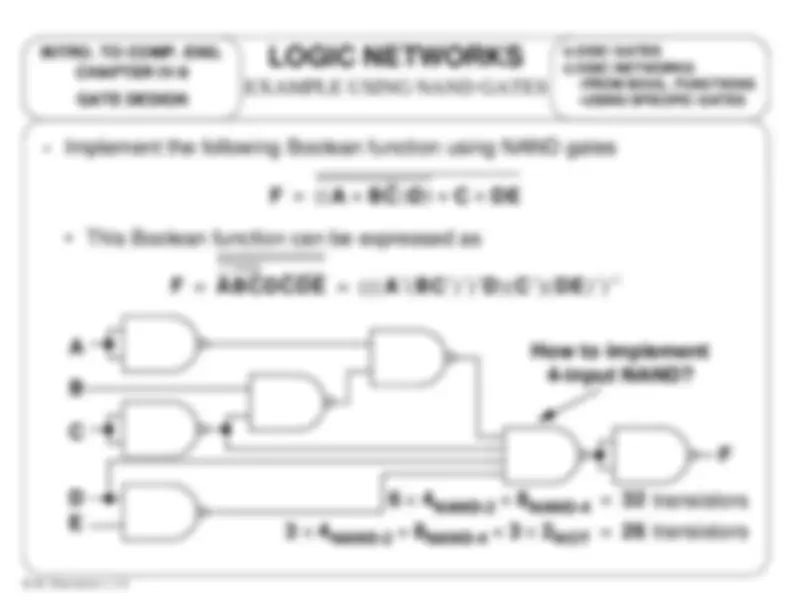 Lecture Slides on Gate Design, Gate Network | ECE 2030 | Study notes ...