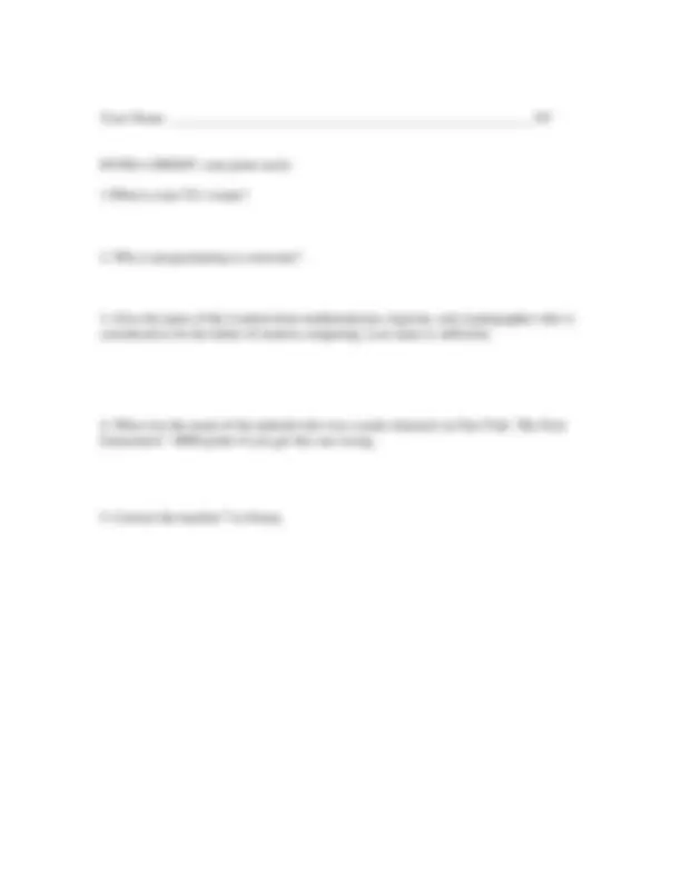 CS1301 with Robots Fall 2007 Final Exam - Prof. Jay Summet | Exams ...