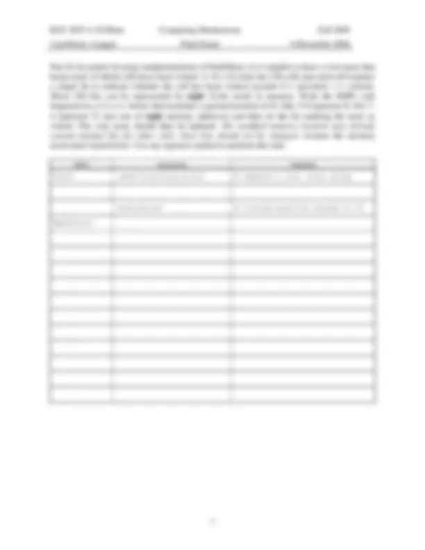 ECE 3035 Fall 2004 Computing Mechanisms Final Exam | Exams Electrical ...