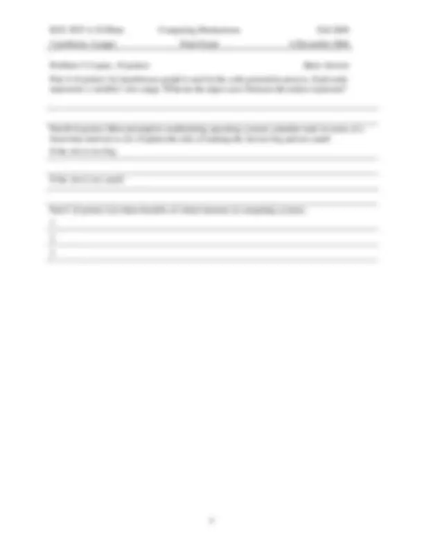 ECE 3035 Fall 2004 Computing Mechanisms Final Exam | Exams Electrical ...
