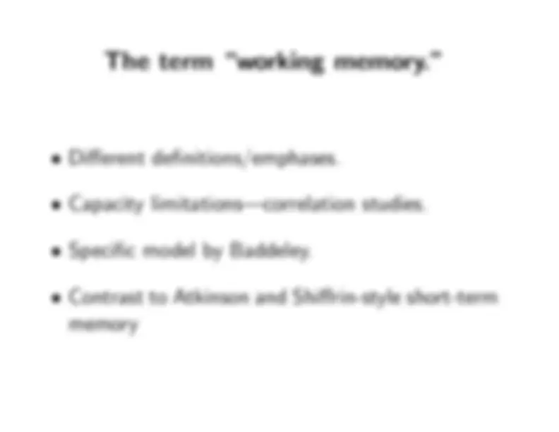 PSY 400: Review Session for Exam 2 on Human Memory - Prof. Marc Howard ...
