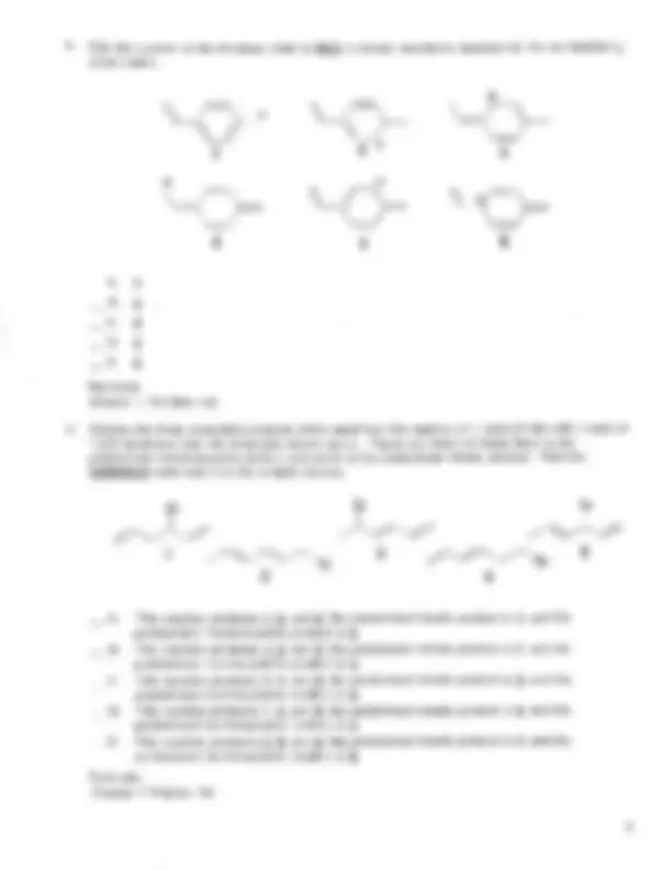Exam 2 for Organic Chemistry - Summer 2005 | CHEM 2261 | Exams Organic ...