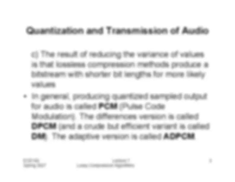 Audio Compression Algorithm Quantization and Transmission of Audio in the Compression Algorithm ...