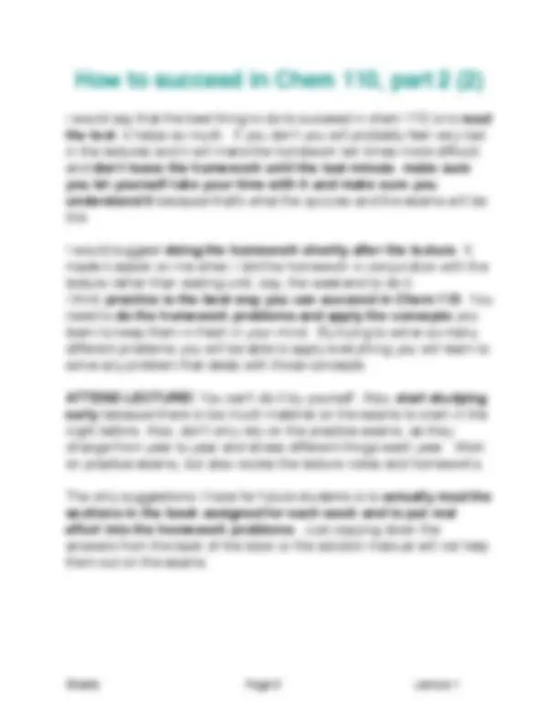 Course Guidelines - Chemical Principles I | CHEM 110 | Study notes ...
