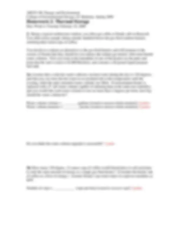 Thermal Storage Homework 2 - Energy and Environment | ARCH 140 ...
