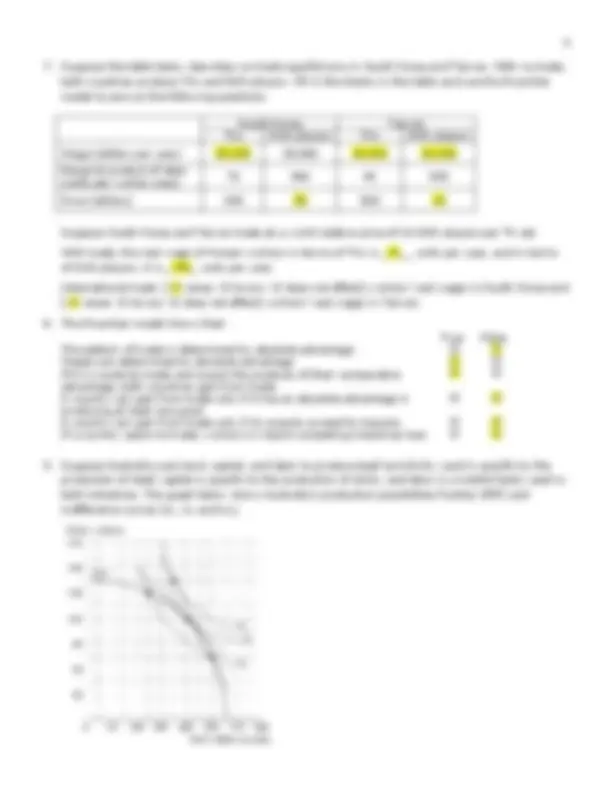 Midterm 1 Exam with Answer Key - International Trade | ECON 3132