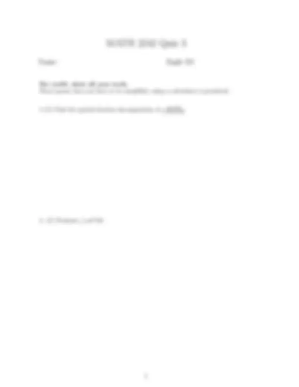 MATH 2242 Exam and Quiz Questions | Quizzes Calculus | Docsity