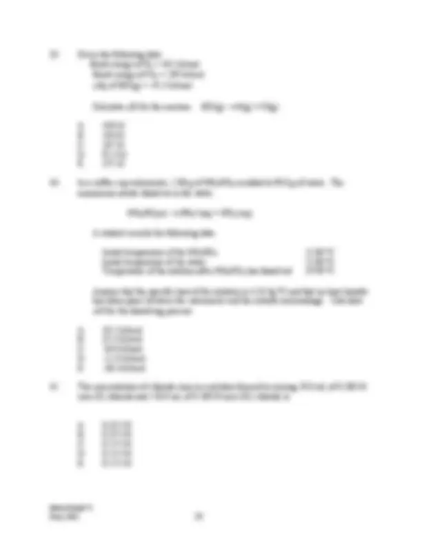 Exam 1 Practice - General Chemistry - 2002 | 160 161 | Exams Chemistry ...