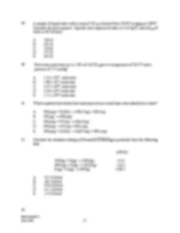 Exam 1 Practice - General Chemistry - 2002 | 160 161 | Exams Chemistry ...