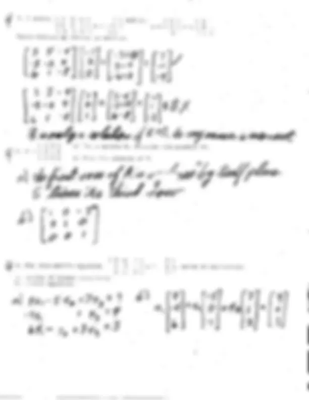 Exam 1 with Solution Key - Linear Algebra | MATH 203 | Exams Linear ...