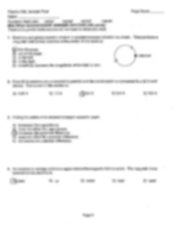 25 Questions on Electricity and Magnetism - Final Exam | PHYSICS 132 ...