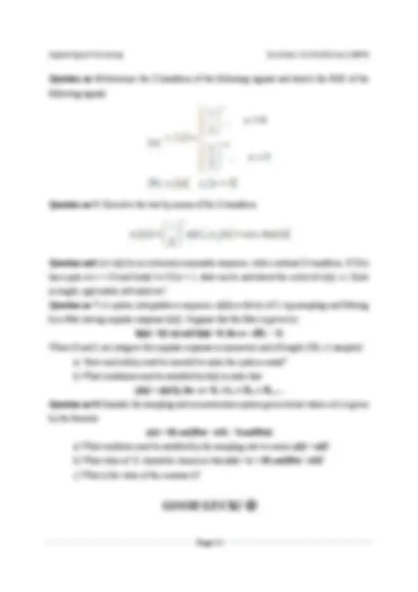 Z Transform Questions Z Transform-Digital Signal Processing-Assignment | Exercises Digital ...