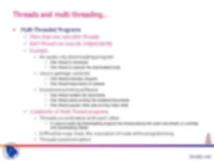 Threads-Java Programming-Lecture Slides | Slides Java Programming | Docsity