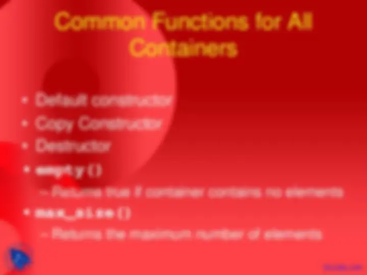First Class Containers - Object Oriented Programming - Lecture Slides ...