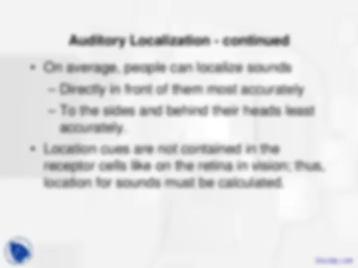 Sound Localization, Auditory Scene - Cognitive Psychology - Lecture ...