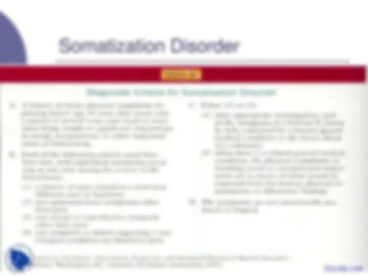Somatoform Disorders and Dissociative Disorders - Health - Lecture ...