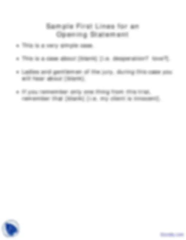 Preparing for a Mock Trial: Writing an Opening Statement | Study notes ...