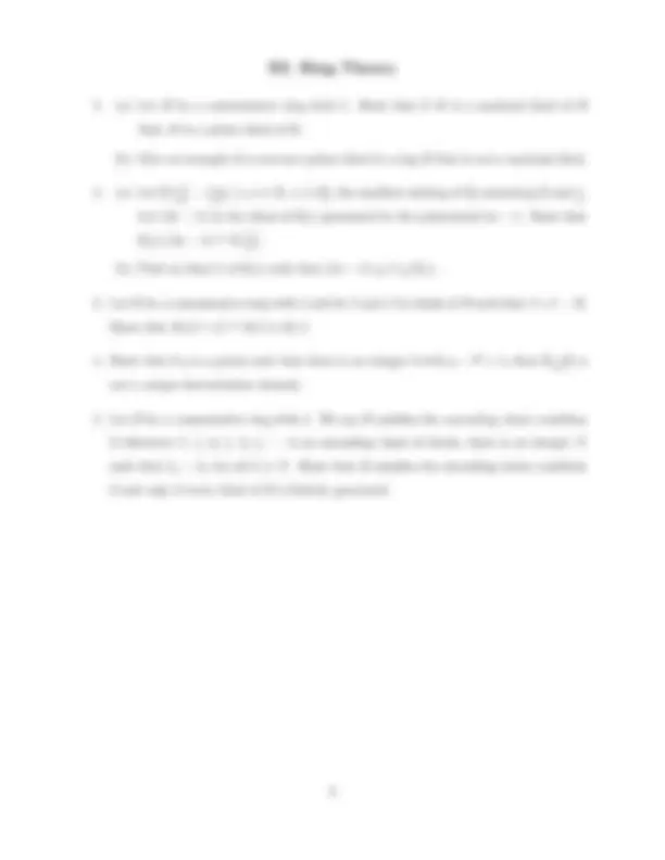 Field Theory - Abstract Algebra - Exam | Exams Algebra | Docsity