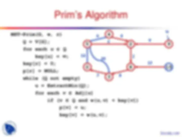 DFS and Minimum Spanning Tree | Slides Computer Science | Docsity