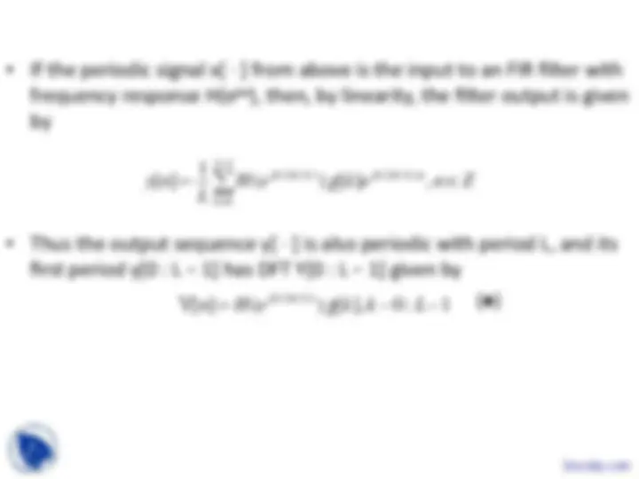 Response of FIR Filters to Exponential and Periodic Inputs, Cascaded ...