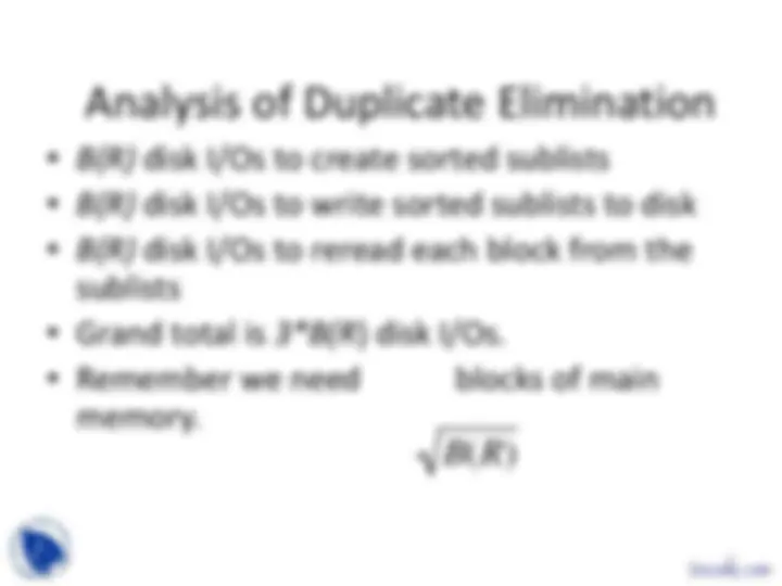 Two-Pass Algorithms - Database Systems - Lecture Slides | Slides ...