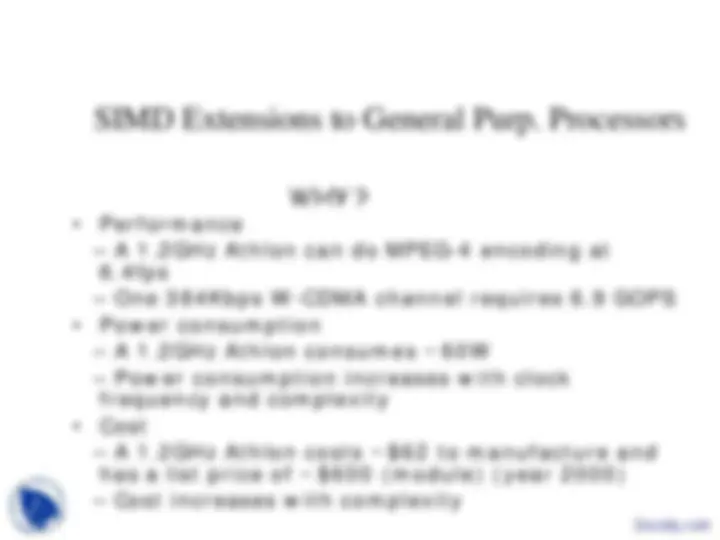 Multimedia Processing - Computer Systems Architecture - Lecture Slides ...