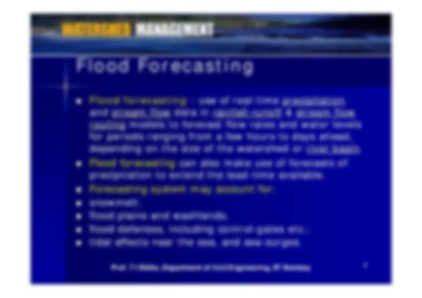 Flood Control - Watershed Management - Lecture Slides | Slides Business ...
