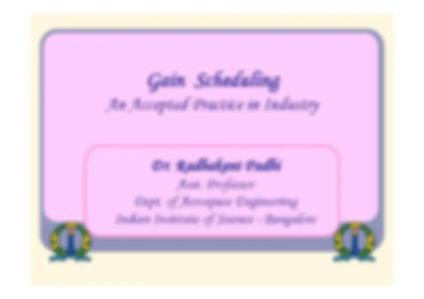 Gain Scheduling - Advanced Control System Design for Aerospace Vehicles ...