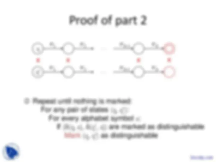 DFA Minimization Algorithm and Pigeonhole Principle | Slides Theory of ...