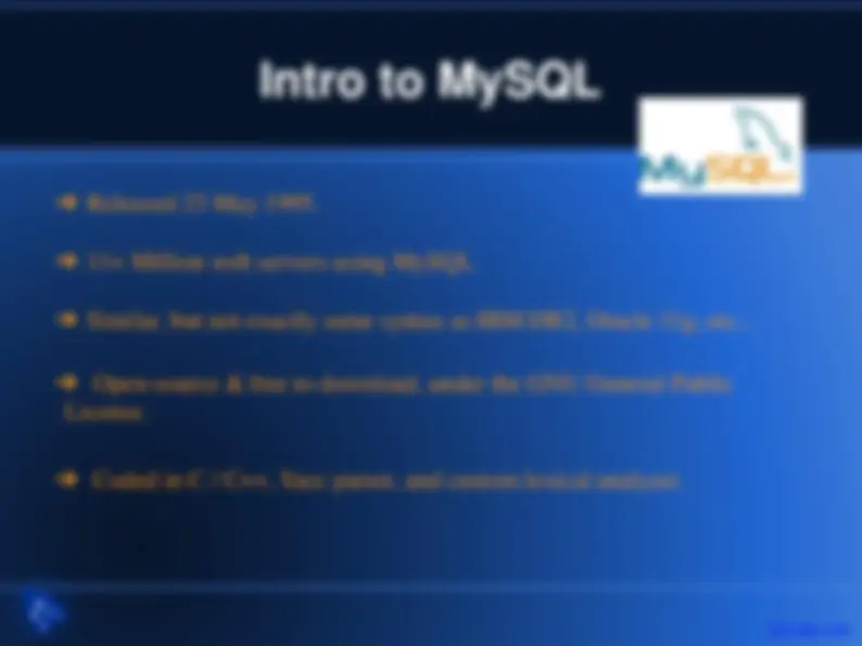 Sql Database Management Essentials Slides Introduction to My SQL - Data Base Management System - Lecture Slides ...