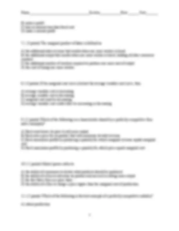 econ 151: macroeconomics Images High Quality Grahic Exam 3 Form A with Answer Key - Microeconomics: Prices and Markets ...