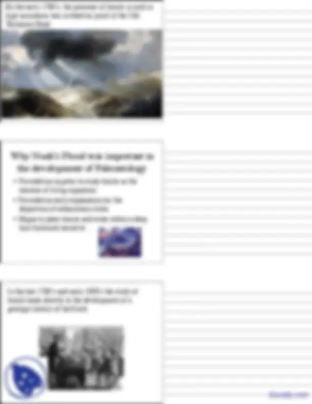 Paleontology - Paleontology - Lecture Slides | Slides Geology | Docsity